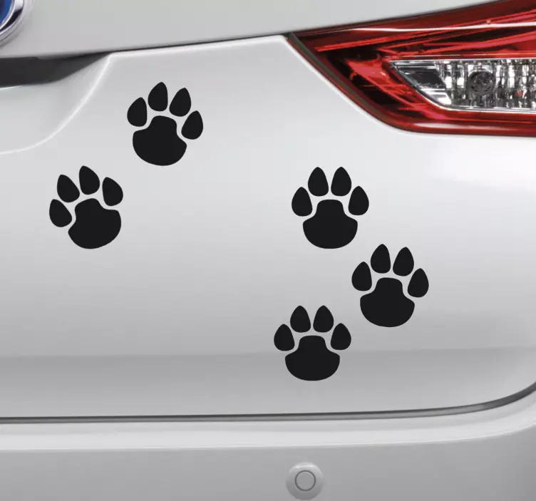 Paw prints silhouette car sticker - TenStickers