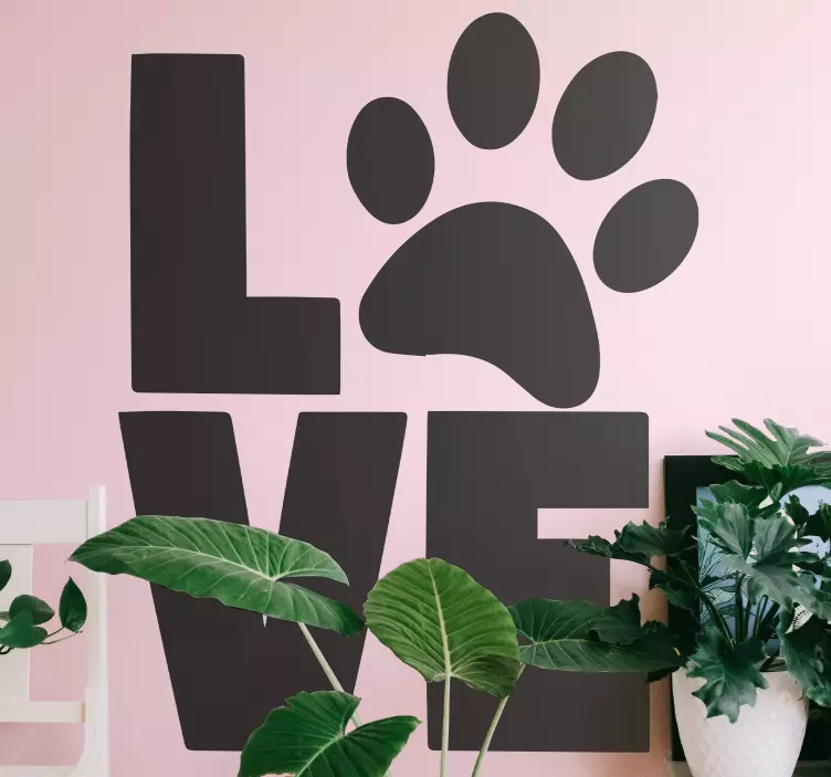 Paw Print Love wall sticker - TenStickers