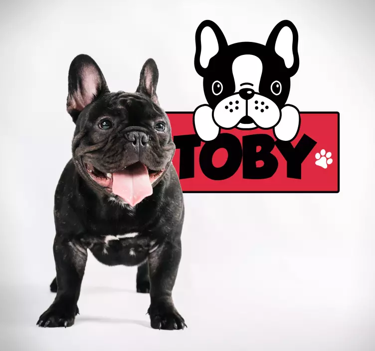Personalised Bulldog animal wall sticker - TenStickers