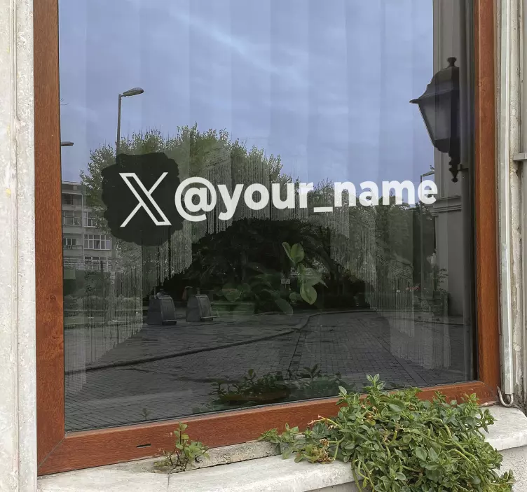 personalised X Twitter symbol shop window sticker - TenStickers