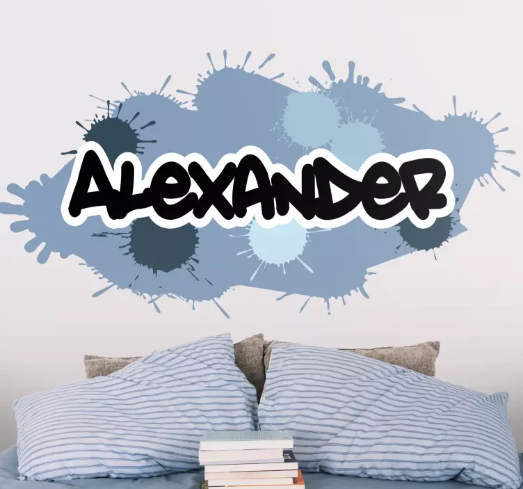 Personalized Name Splash teenage wall decals - TenStickers