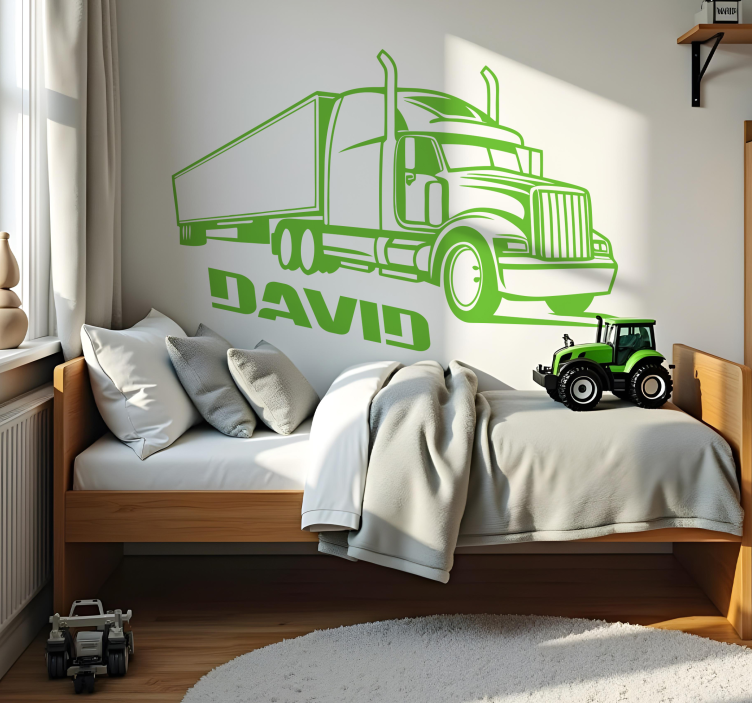 personalized truck toy sticker - TenStickers