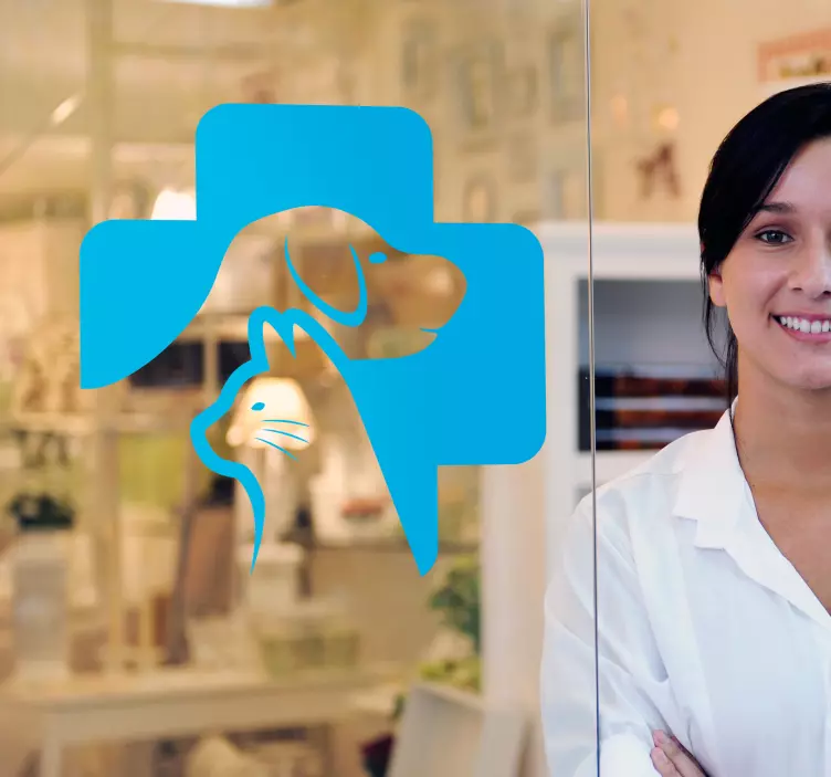 Pet Care Logo shop window sticker - TenStickers