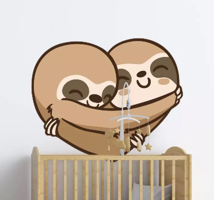 Pet wall art adorable sloth embrace - TenStickers