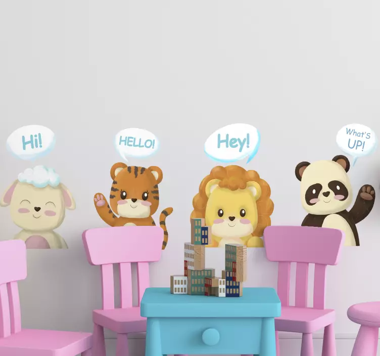 Pet wall art cute animal greetings - TenStickers