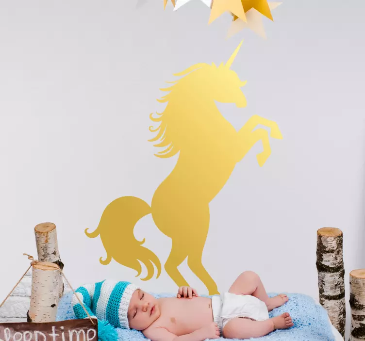 Pet wall art golden unicorn silhouette - TenStickers