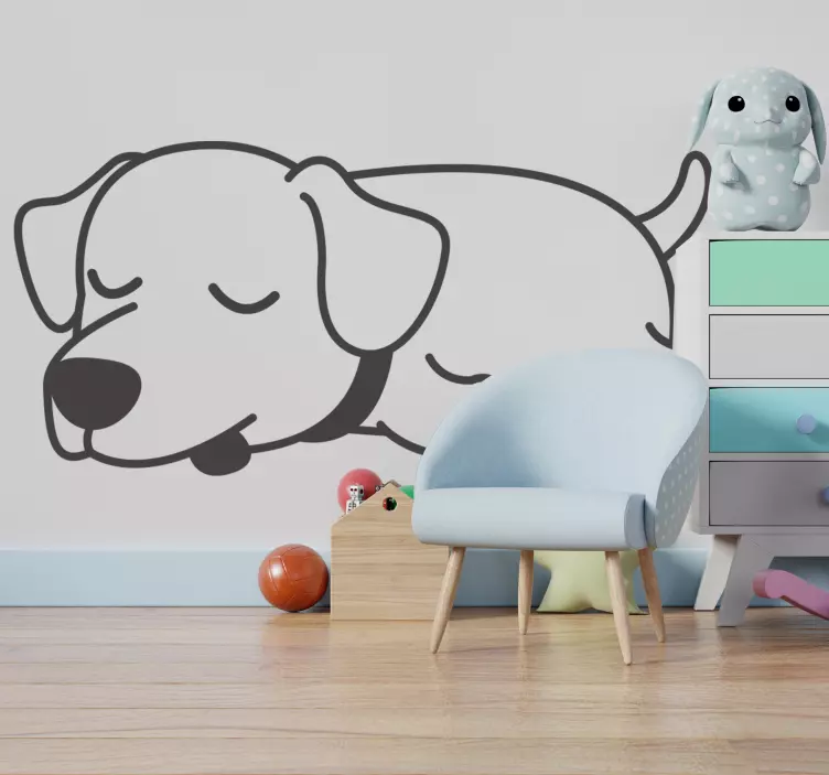 Pet wall art sleeping dog sculpture - TenStickers