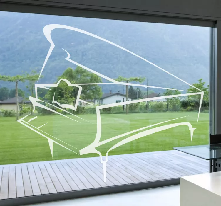 Piano Drawing Decorative Decal - TenStickers