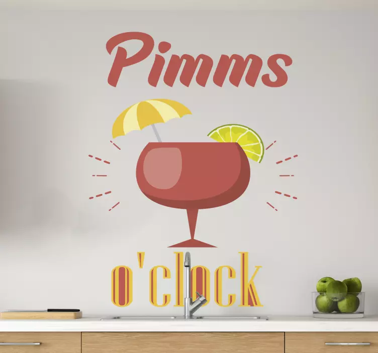 Pimms o'clock drink sticker - TenStickers