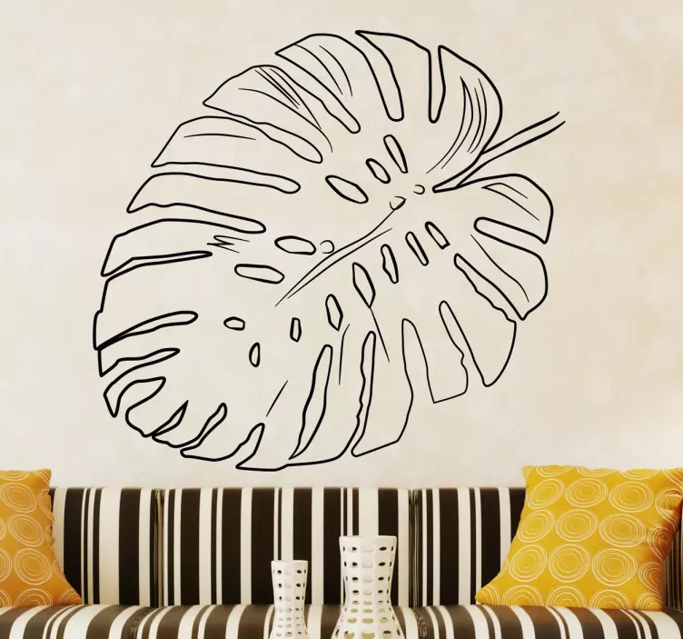 Plant Leaf Outline Design Wall Sticker - TenStickers