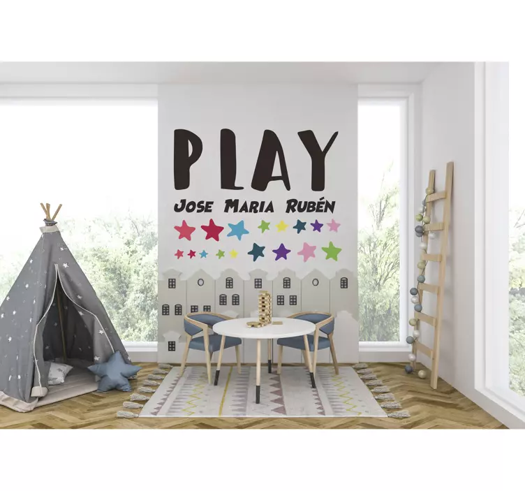 PLAY CUSTOM TEXT ALLOWS FUN wall stickers for kid - TenStickers