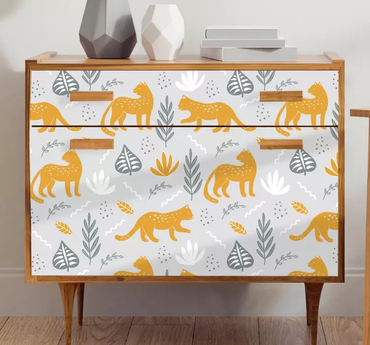 Wildcast foliage furniture sticker - TenStickers
