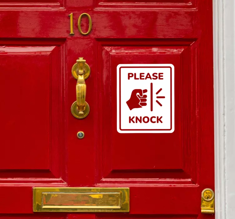Please knock on the door vinyl sign - TenStickers
