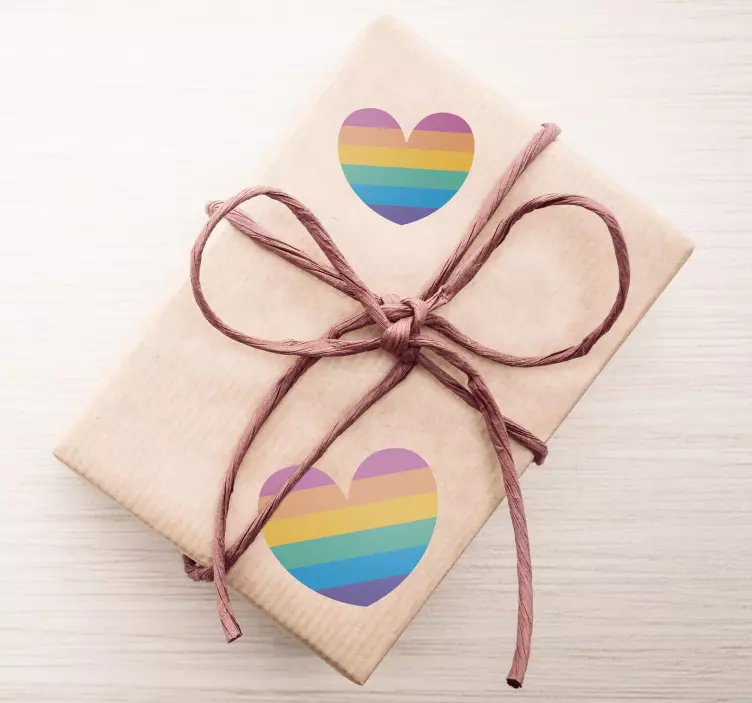Pride hearts valentine's sticker - TenStickers