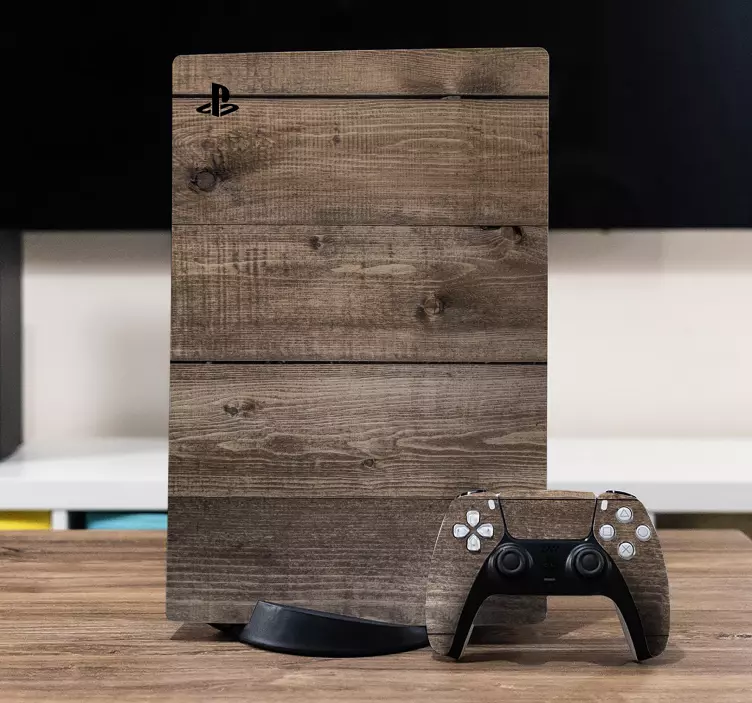 Ps5 skin rustic wood finish - TenStickers