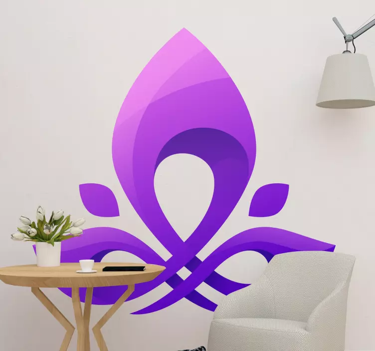 Purple flower of life floral wall decal - TenStickers