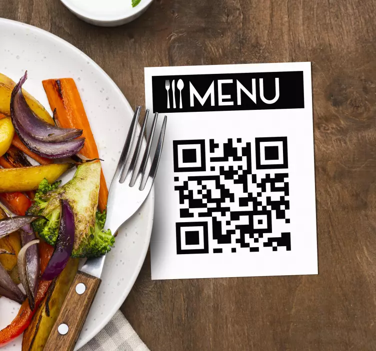 QR code menu:This QR code menu contains the list of food and drin - TenStickers