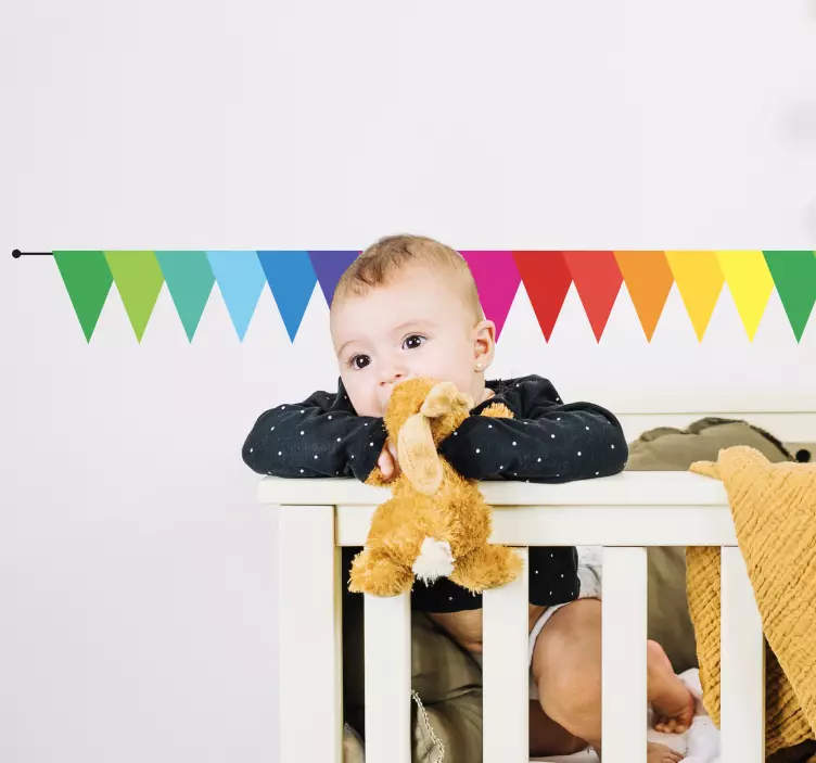 Rainbow Bunting Banners Sticker - TenStickers