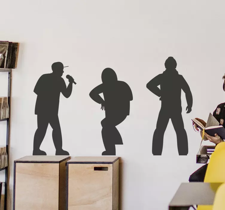 Rap singer shade silhouette sticker - TenStickers