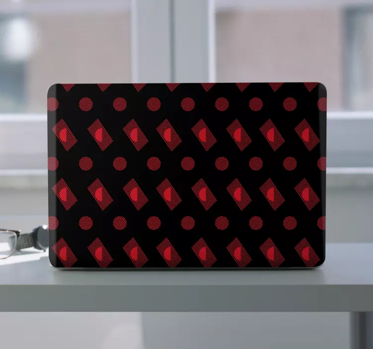 Red Geometric Patterns laptop skin - TenStickers
