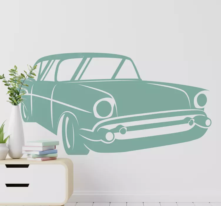 Retro car wall vinyl sticker - TenStickers