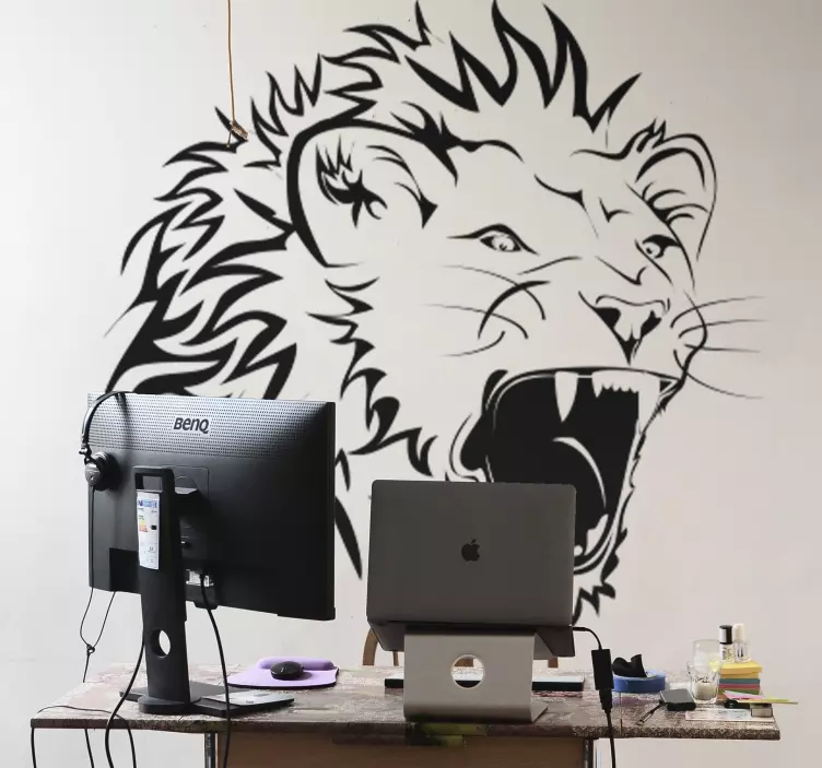 Roaring Lion Wall Sticker - TenStickers