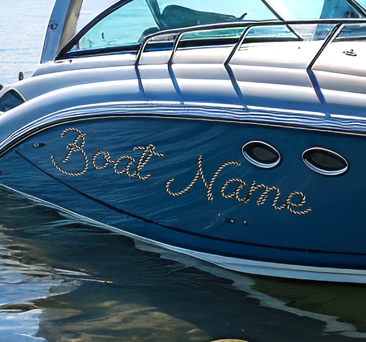 Rope boat name nautical decal - TenStickers