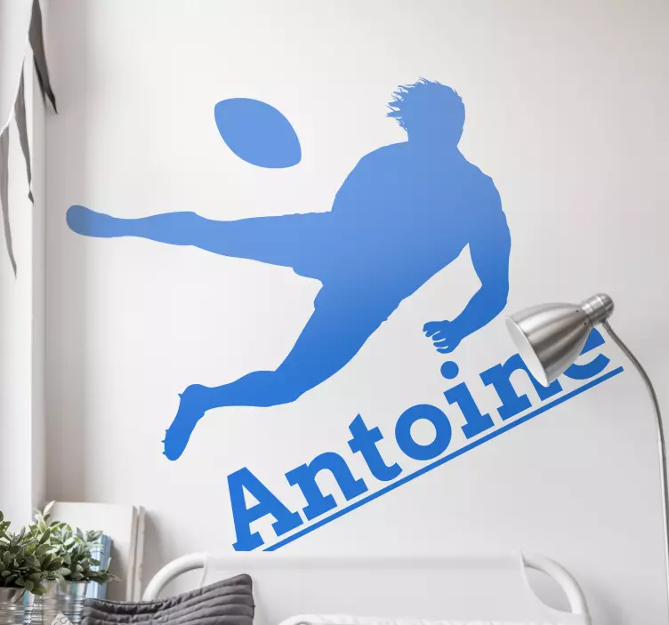 Rugby player personalised rugby wall sticker - TenStickers