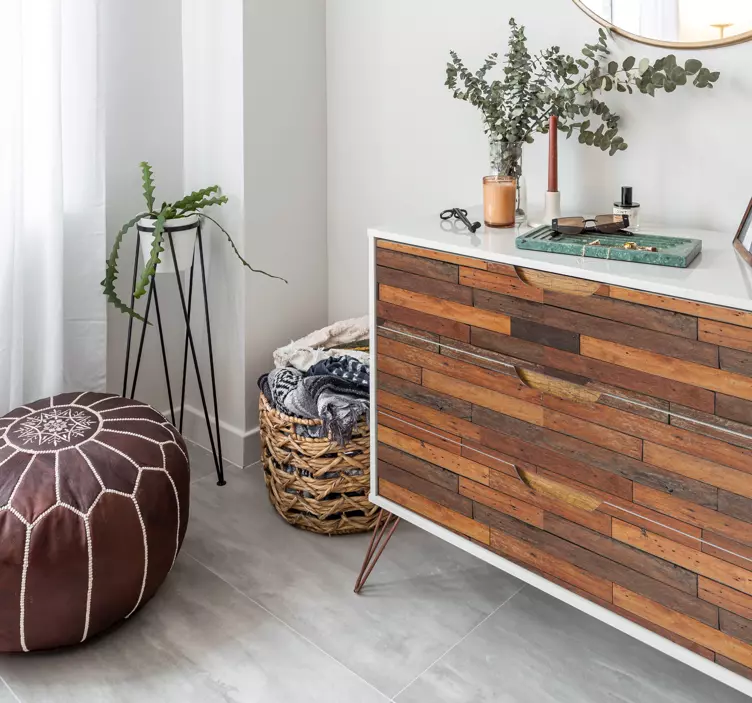 Rustic plank texture furniture sticker - TenStickers