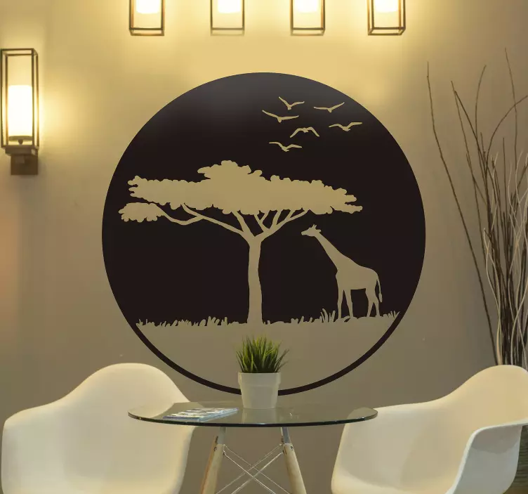 Savanna landscape animal wall sticker - TenStickers