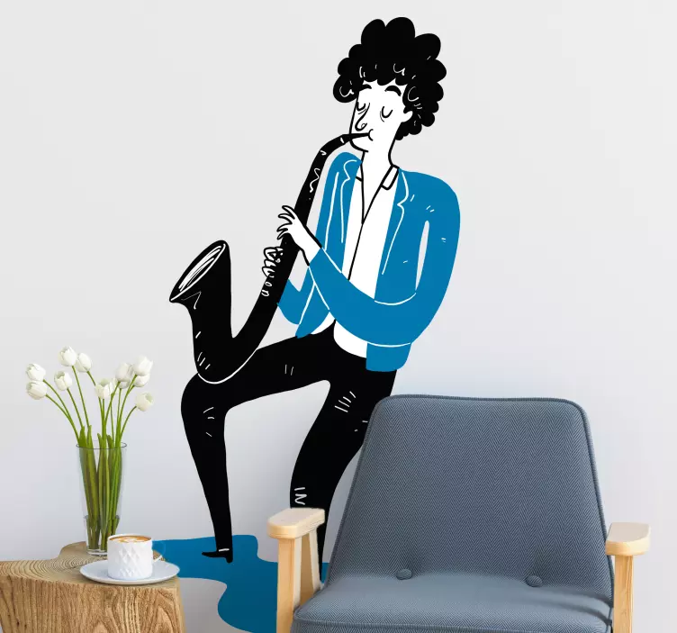 Saxophone Guy Wall Sticker - TenStickers