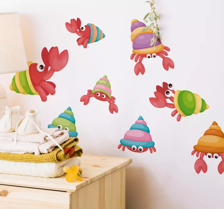 sea animals crabs fish wall sticker - TenStickers