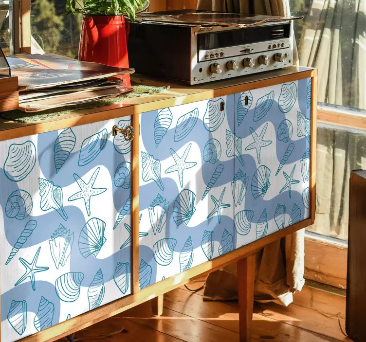 Seashells patterns furniture sticker - TenStickers