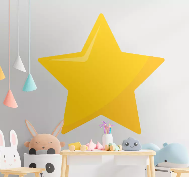 Yellow star accent illustration sticker - TenStickers