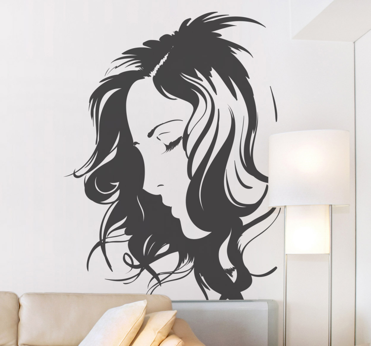 Silhouette Face Wall Decal - TenStickers