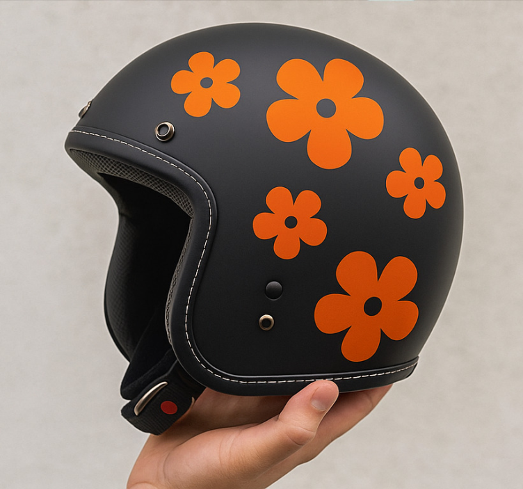 Simple flowers bike sticker - TenStickers