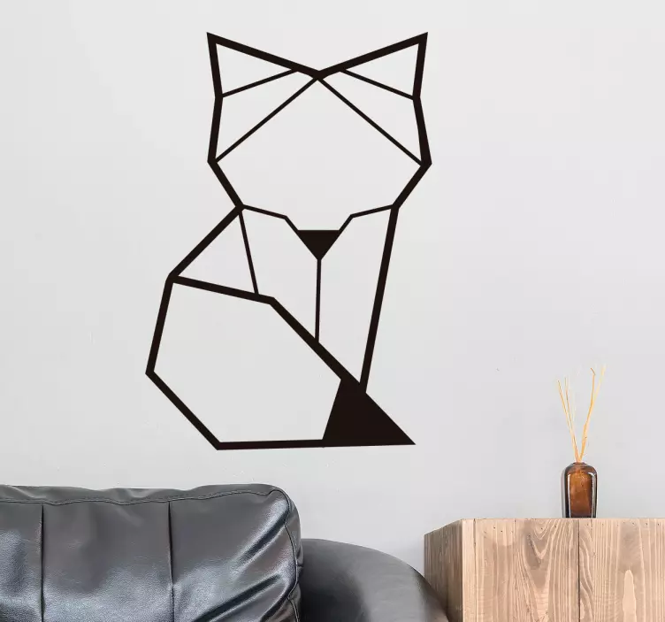 simple geometric fox shape sticker - TenStickers