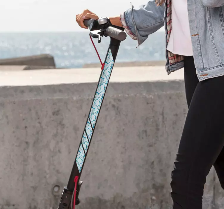 Skateboard Wave Pattern scooter sticker - TenStickers