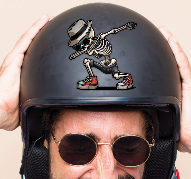 Skeleton dab design motorcycle sticker - TenStickers