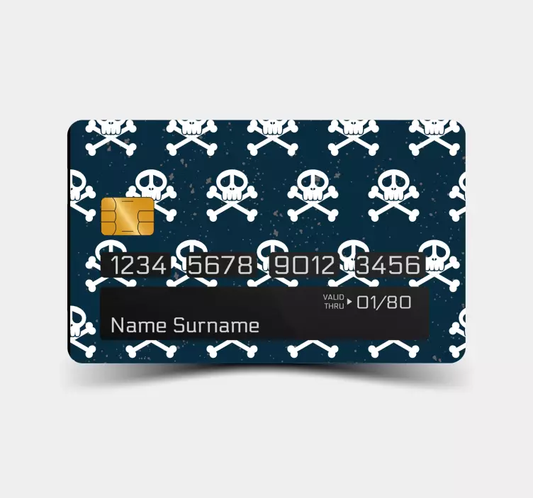 Skull and crossbones credit card sticker - TenStickers