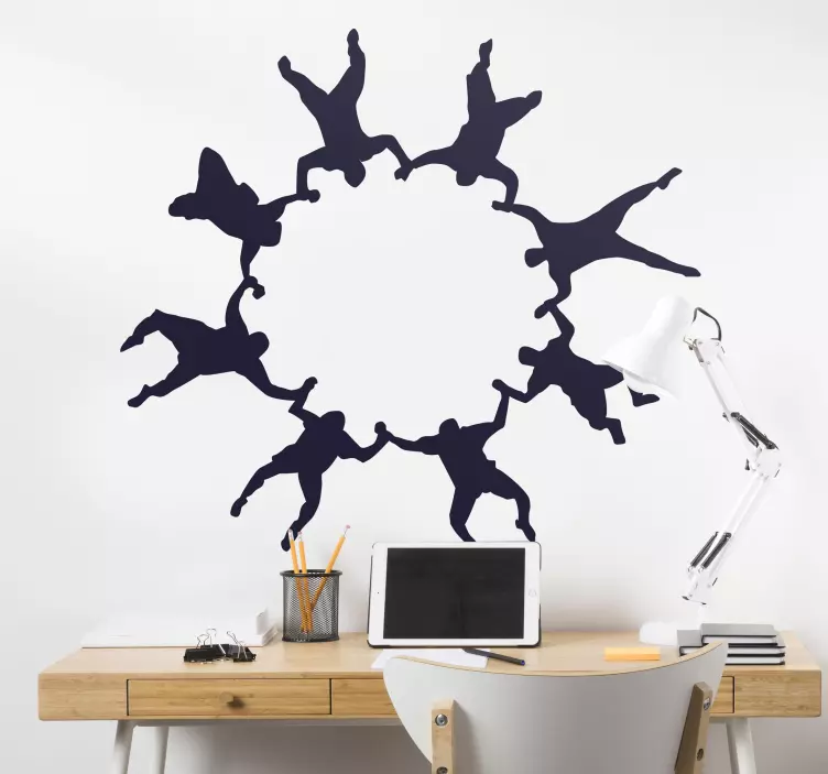 Sky Divers in Circle Sticker - TenStickers
