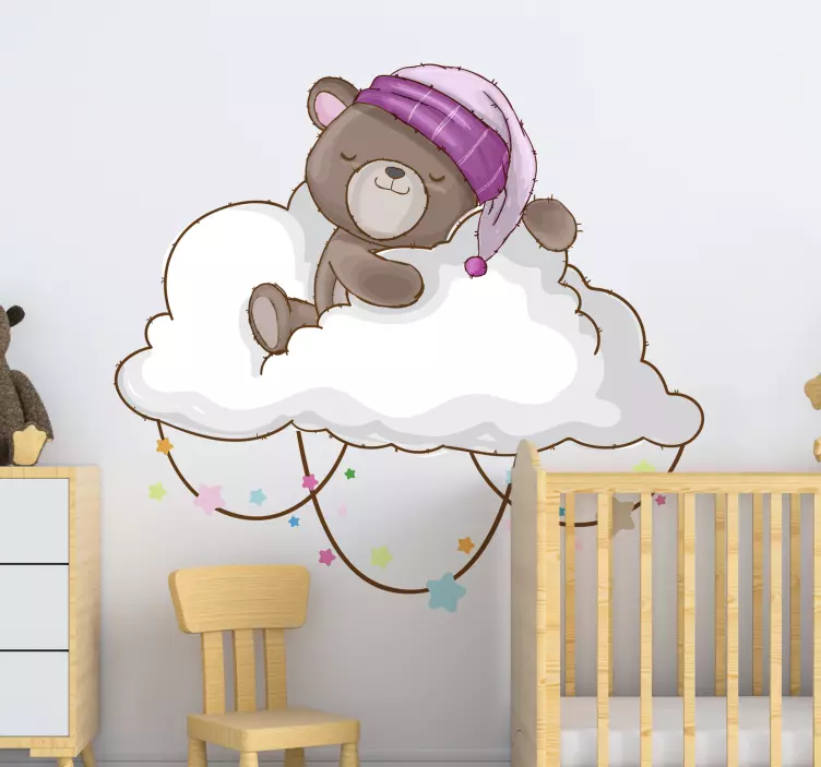 Sleeping Bear Cloud wall stickers for kid - TenStickers