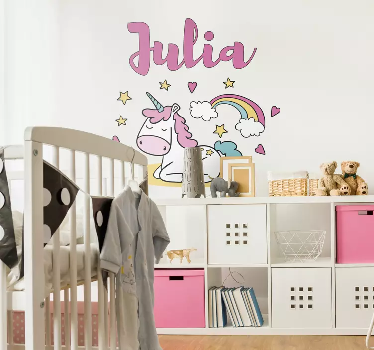 Sleeping Unicorn Customisable Wall Sticker - TenStickers