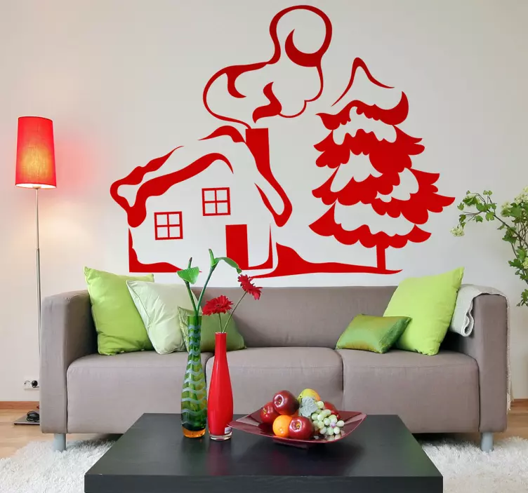Smokey Chimney House Wall Sticker - TenStickers