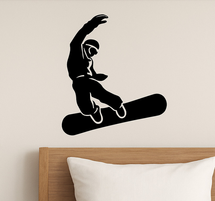 Snowboarder in the air extreme sports sticker - TenStickers