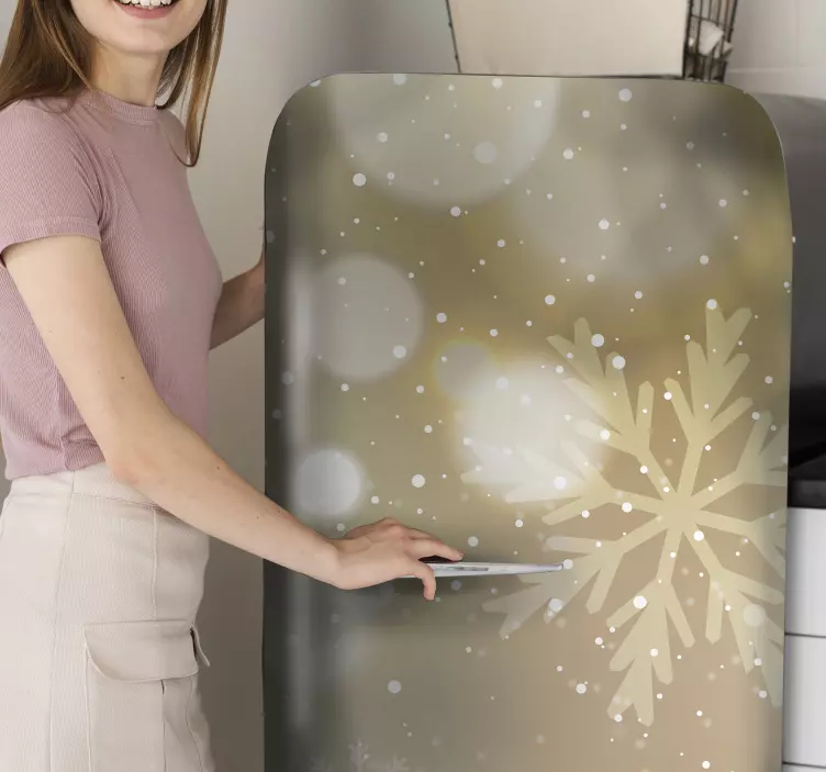 Snowflake Overlay fridge sticker - TenStickers