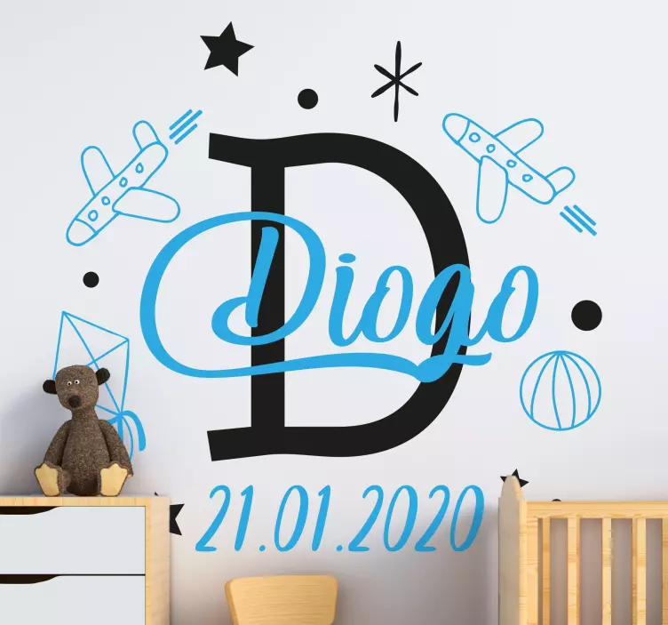 Spacial Name Childrens Bedroom Wall decal - TenStickers