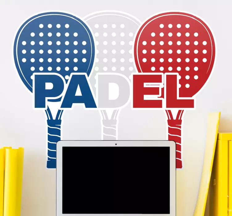 Sports wall sticker colorful padel rackets - TenStickers