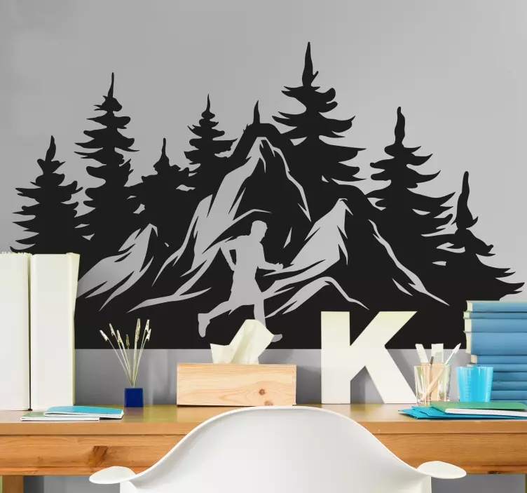 Sports wall sticker runner in nature - TenStickers