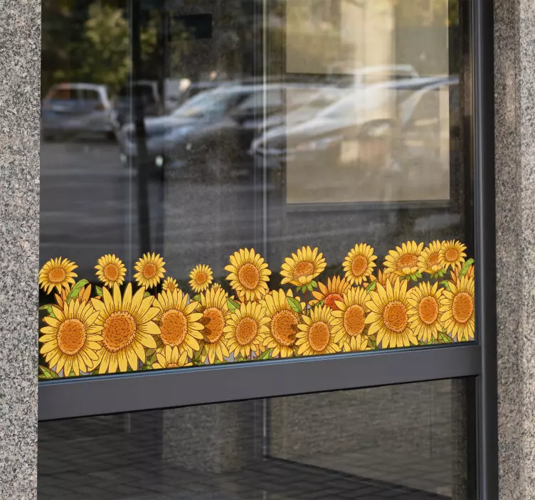 spring flowers pattern shop window sticker - TenStickers